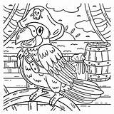 Pirate Parrot Coloring Page For Kids Stock Vector  Illustration Of sketch template