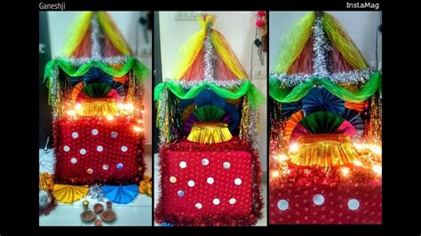 New navratri decoration 2019 at home | DIY Easy and simple durga puja cardboard tutorial - YouTube