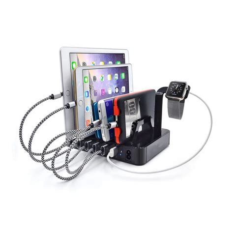 Universal Multi Port USB Charging Station, 50W 6 Port USB Charging Dock ...