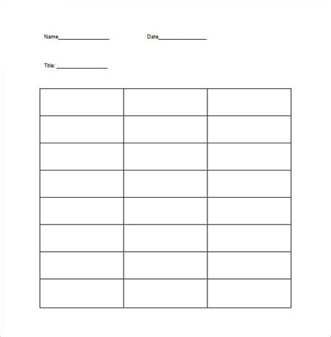 Free Microsoft Word Chart Templates - Free Word Template