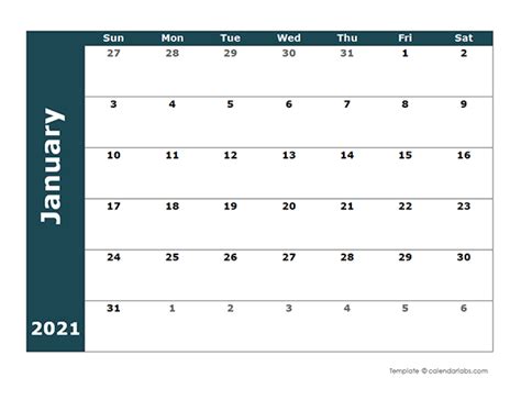 2021 Printable Editable Monthly Calendars