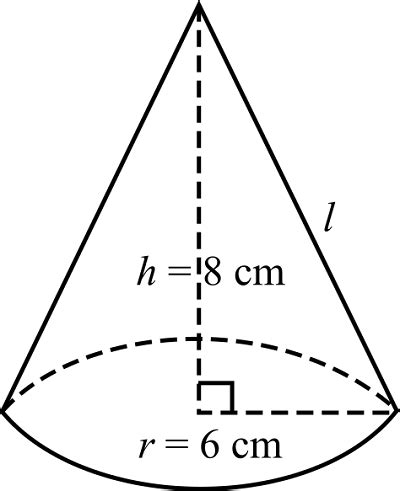 Find the surface area and volume of the figures. Right circular cone ...