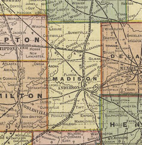 Madison County, Indiana, 1908 Map, Anderson