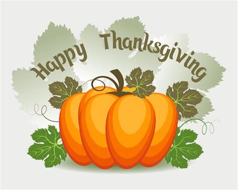 Premium Vector | Colorful pumpkin with leaves, happy thanksgiving ...