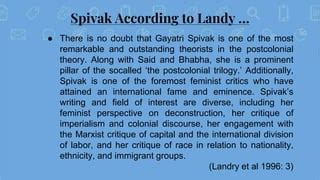 Gayatri Spivak and Subaltern | PPT