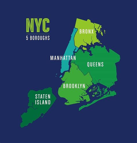 Map of the five boroughs of New York City | New things to learn, Nyc, New york city map