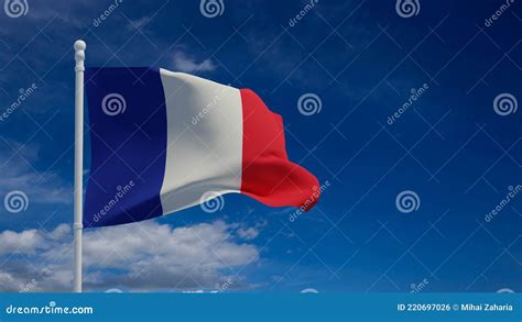 French Republic Flag, Waving in the Wind - 3d Rendering - CGI Stock ...