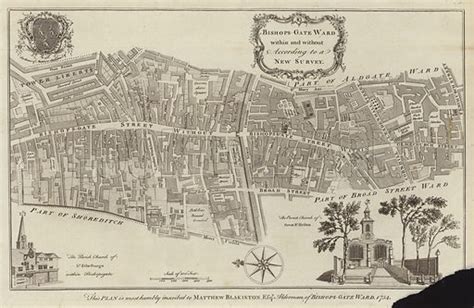 Map of Bishopsgate Ward, London stock image | Look and Learn