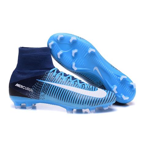 Nike Mercurial Superfly V Dynamic Fit FG Tacos de futbol - Azul Blanco