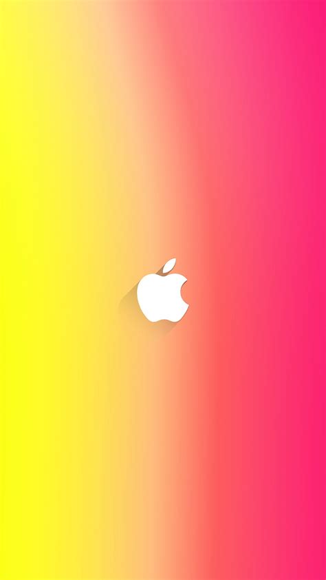 1080P free download | Yellow pink, 5s, apple, flat, iphone, logo, minimalist, HD phone wallpaper ...