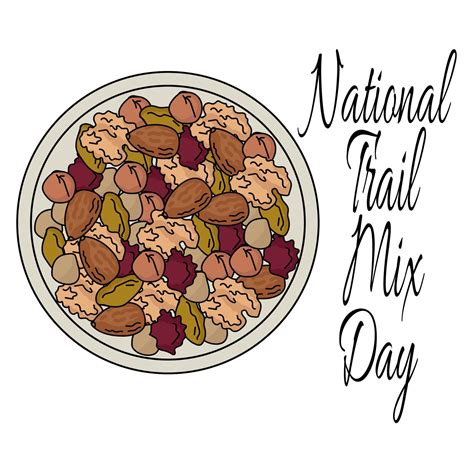 National Trail Mix Day, a set of healthy snacks made from nuts and ...