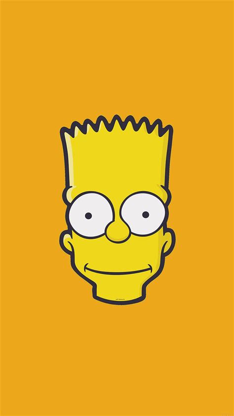 Bart Simpson Face Illust Art Yellow Minimal Simple iPhone 8 Wallpapers Free Download