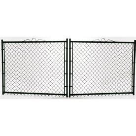 5-ft x 12-ft Black Galvanized Steel Chain-Link Drive Gate | Chain link fence, Chain link fence ...