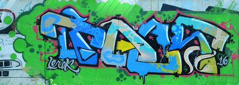 Street art. Abstract background image of a full completed graffiti ...