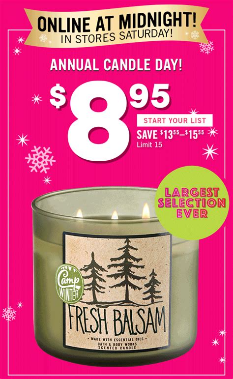 Bath & Body Works: CANDLE DAY starts online at midnight! | Milled