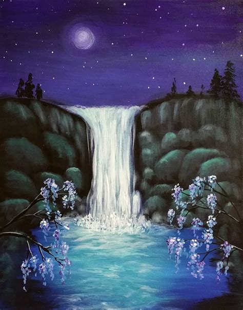 Our Paintings Gallery 2 | Waterfall art, Waterfall paintings, Nature art painting