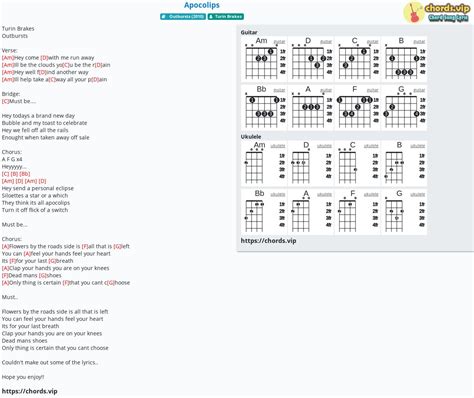 Chord: Apocolips - Turin Brakes - tab, song lyric, sheet, guitar ...