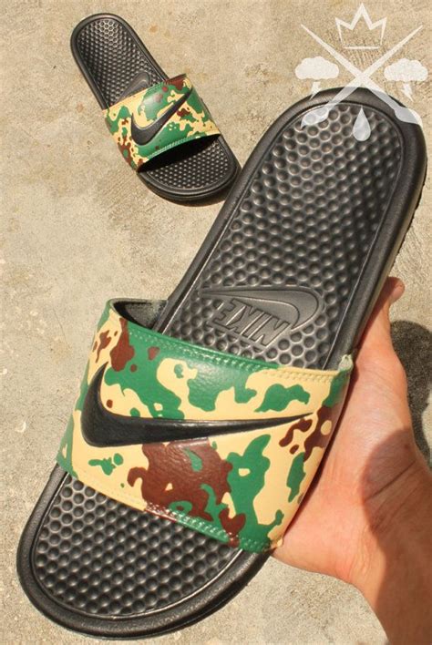 Nike Custom Military Camouflage Benassi Swoosh Camo Slide (With images ...