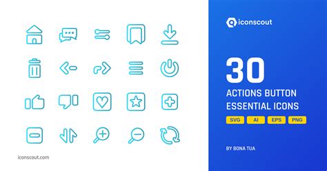 Actions Button Essential Icon Pack - 30 Free Download User Interface ...