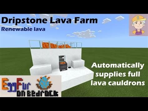 Dripstone Lava Farm - with filled cauldron display : BedrockRedstone