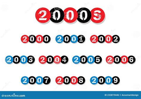 2000s Year Labels | Timeline Clipart and Calendar Headers | Millennial Graphics | Reunion ...