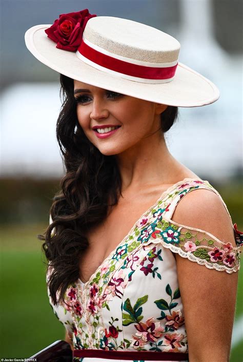 A pretty Ladies Day visitor plumped for an off-the-shoulder floral ...