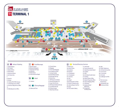 Lambert-St. Louis Airport Map (STL) - Printable Terminal Maps, Shops ...