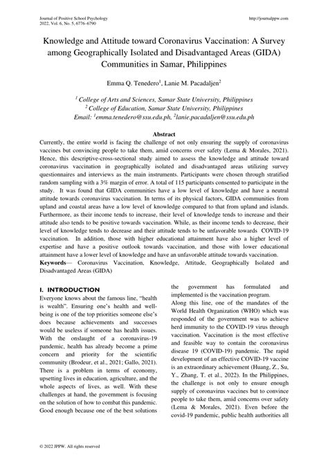 (PDF) Knowledge and Attitude toward Coronavirus Vaccination: A Survey among Geographically ...