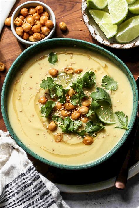 Green Curry Cauliflower Soup (Vegan) - Dishing Out Health