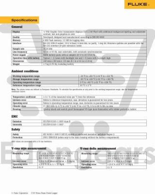 Fluke 1735 (3 Phase) Power Quality Logger