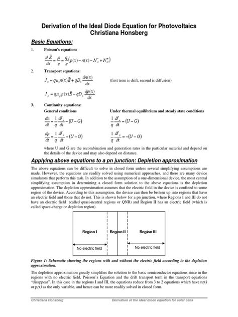 derivation of ideal diode equation | P–N Junction | Condensed Matter