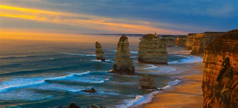 sunset, Coastline, Ocean, Sea, Great, Ocean, Road, Australia, Victoria, Limestone, Stacks, 12 ...