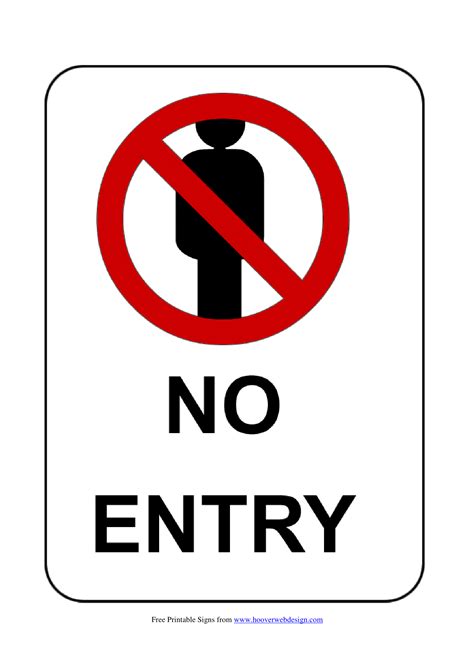 Free Printable No Entry Sign - Free Printable