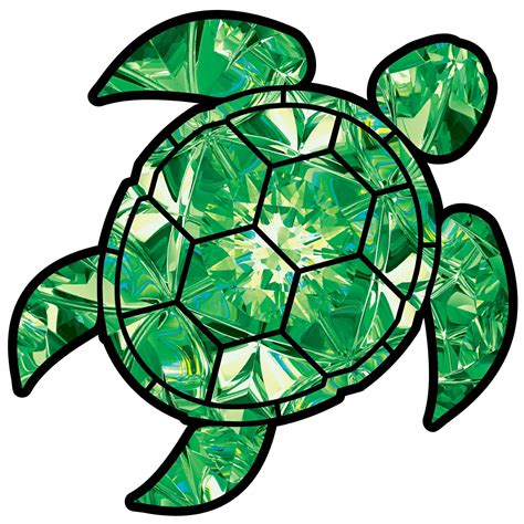 Emerald Sea Turtle Birthstone Decal May Print Sticker Vinyl Rear Window Car Truck Laptop Gem ...