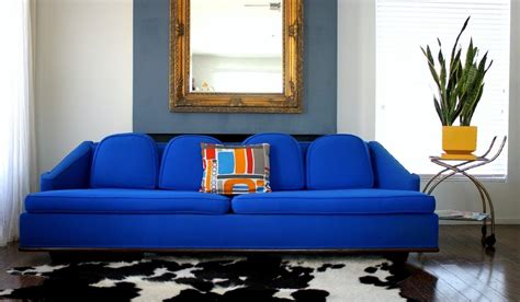 Bright Blue Couch | Blue sofa, Blue sofa set, Blue and orange living room