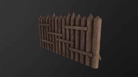 3D model Wooden Palisade 3D Model VR / AR / low-poly | CGTrader