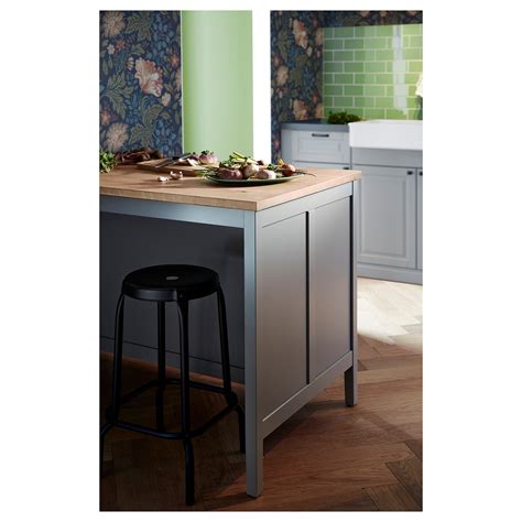 TORNVIKEN Kitchen island, gray, oak, Length: 49 5/8" - IKEA