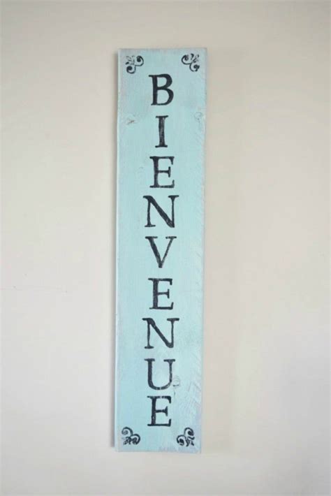 Vertical French Welcome/bienvenue Sign | Etsy Canada | Sign design, Rustic french, For sale sign