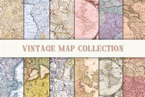 Vintage Map Scrapbook Paper Graphic by Patterns for Dessert · Creative ...