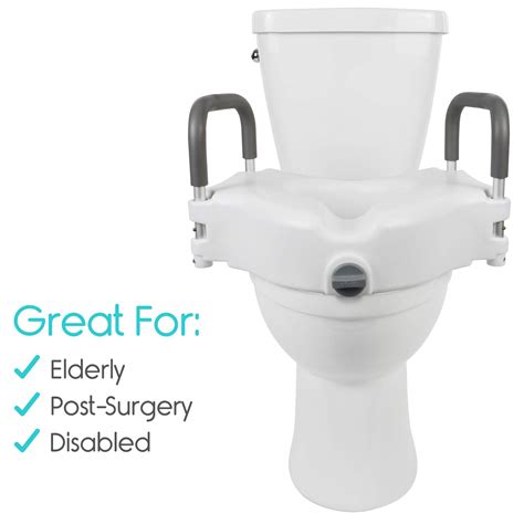 Vive Raised Toilet Seat - 5" Portable, Elevated Riser with Padded ...