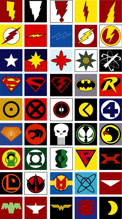 emblems.jpg (884×1587) | Superhero/Villains and Comic Logos and Emblems ...