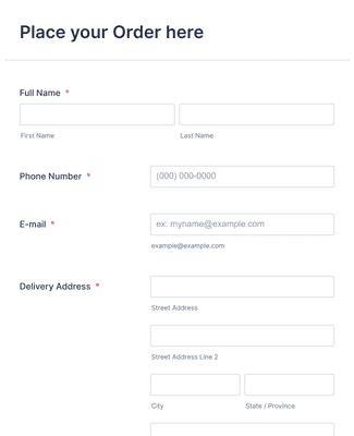 Product Order Form Template | Jotform