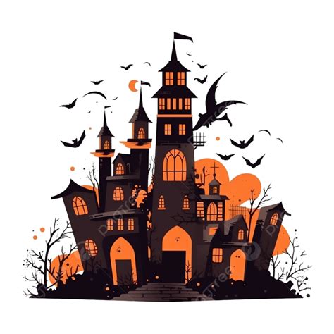 Halloween Horror Haunted House Illustration, Halloween, Haunted House, Cartoon Halloween PNG ...