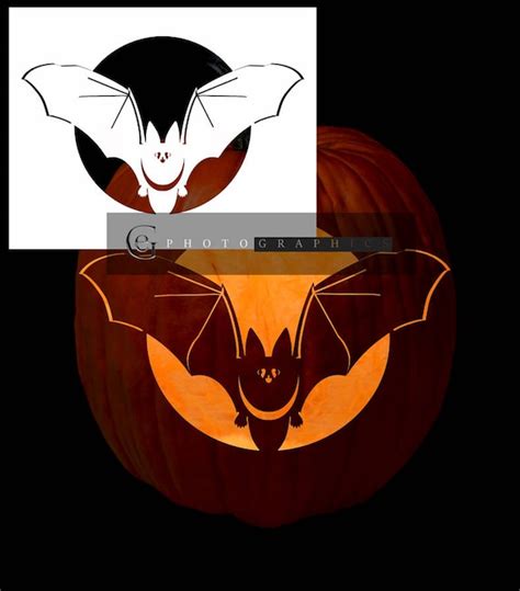 Items similar to Halloween Pumpkin Carving Pattern- "Bat At Ya" on Etsy