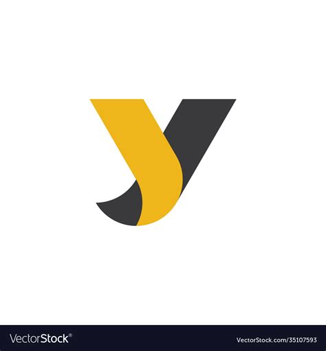 Letter y black yellow logo icon design Royalty Free Vector