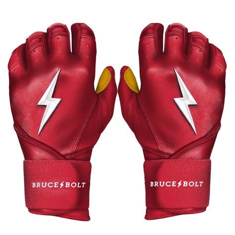 PREMIUM PRO Long Cuff Batting Gloves | RED – BRUCE BOLT