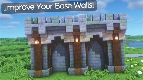 Improve Your Base With These 3 Simple Wall Designs for Survival Minecraft - YouTube