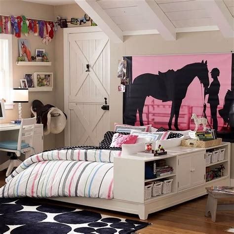 horse room. Great silloutte on wall, back of door made to look like dutch stall doors. And ...