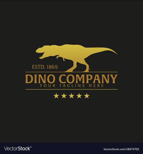 Dino company logo or emblem logo Royalty Free Vector Image