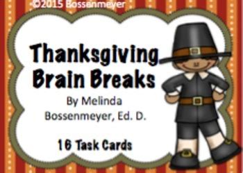 Thanksgiving Brain Break Cards by Peaceful Playgrounds | TpT